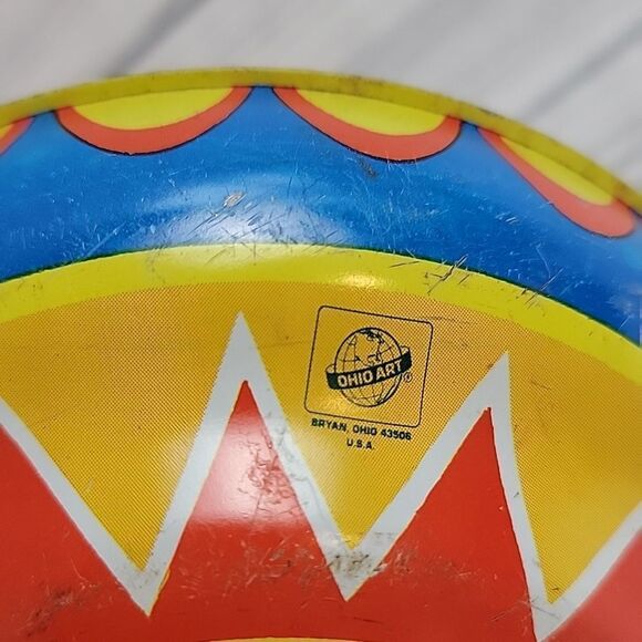 Vintage Ohio Art circus graphic spinning top toy - Picture 5 of 9